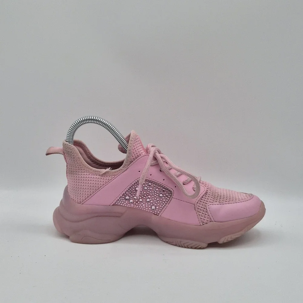 Steve Madden Vance Shoes Womens Size 6.5 Pink Mesh Rhinestone Sneakers‎ VNCE01S1